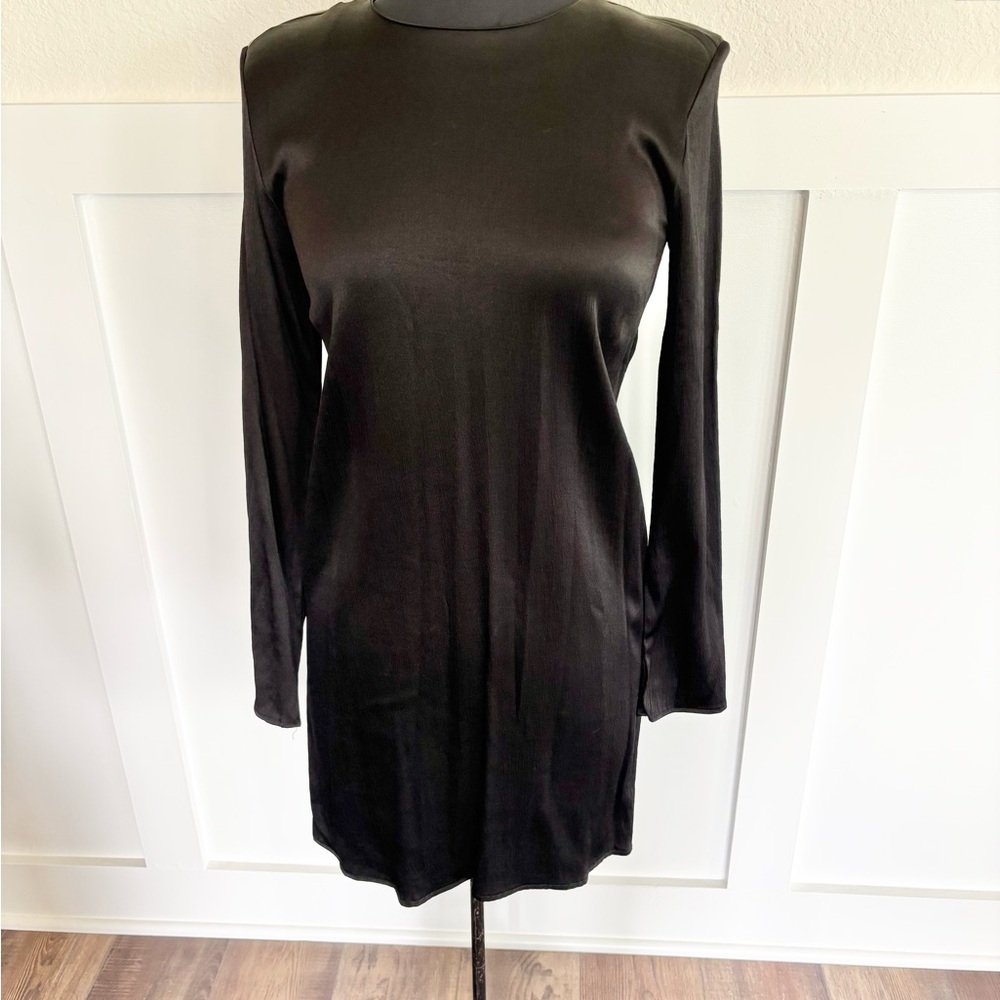 ZARA Long Sleeve Mini Dress Size Large Black